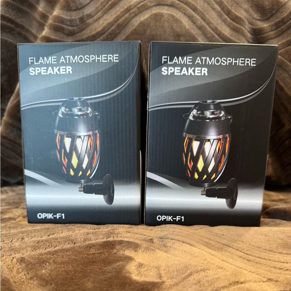 Sound Town Inc Flame Atmosphere Speaker with LED Light set of two. NIB